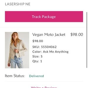 Blank NYC Vegan Leather Moto Jacket in Cream